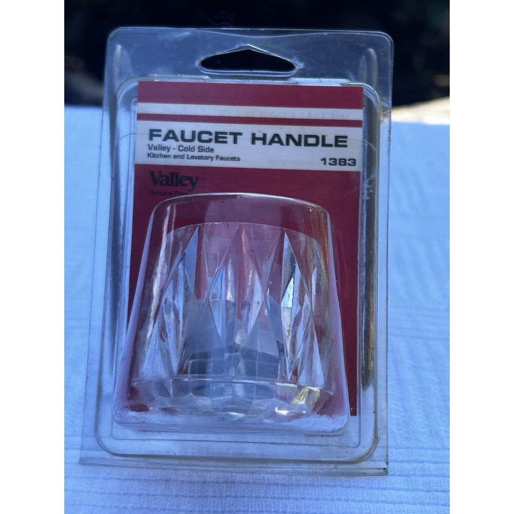 1997 NOS Valley 1383 Cold Faucet Handle OEM Kitchen Bath Clear Acrylic